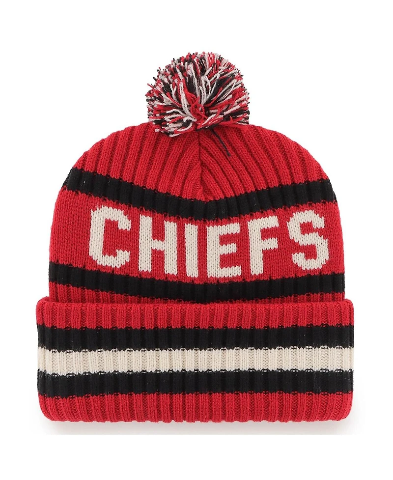 Men's '47 Brand Red Kansas City Chiefs Bering Cuffed Knit Hat with Pom