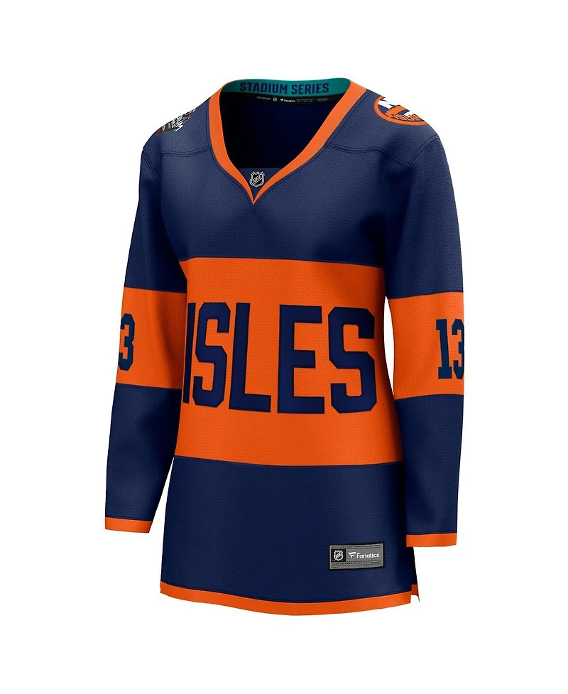 Women's Fanatics Mathew Barzal Navy New York Islanders 2024 Nhl Stadium Series Breakaway Player Jersey