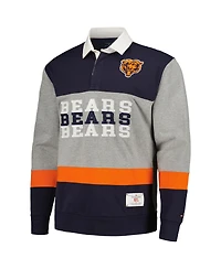 Men's Tommy Hilfiger Navy Chicago Bears Connor Oversized Rugby Long Sleeve Polo Shirt
