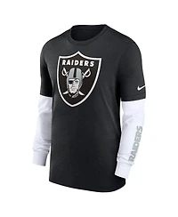 Men's Nike Heather Black Las Vegas Raiders Slub Fashion Long Sleeve T-shirt