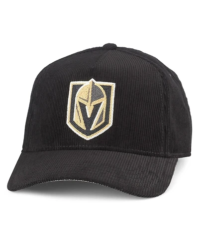 Men's American Needle Black Vegas Golden Knights Corduroy Chain Stitch Adjustable Hat