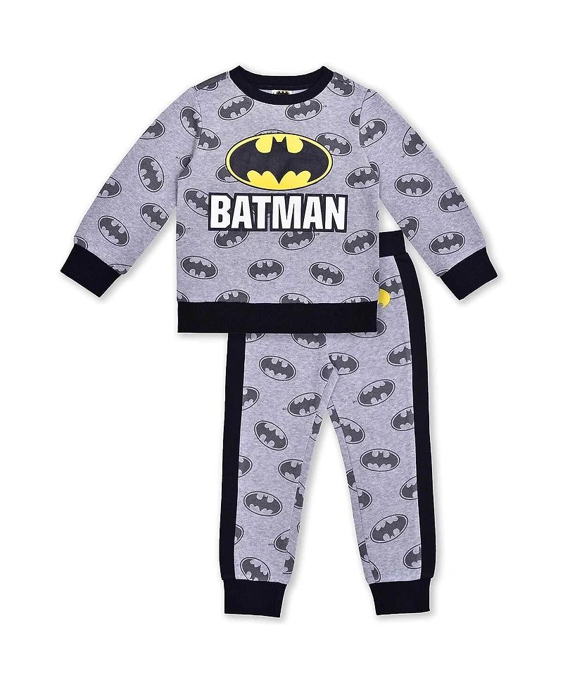 Little Boys and Girls Gray Batman Pullover Sweatshirt Joggers Set
