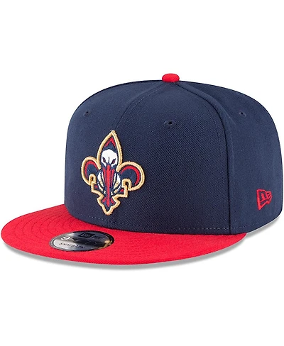 Men's New Era Navy, Red New Orleans Pelicans 2-Tone 9FIFTY Adjustable Snapback Hat