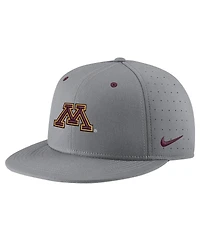 Men's Nike Gray Minnesota Golden Gophers Usa Side Patch True AeroBill Performance Fitted Hat