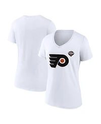 Women's Fanatics White Philadelphia Flyers 2024 Nhl Stadium Series Logo V-Neck T-shirt
