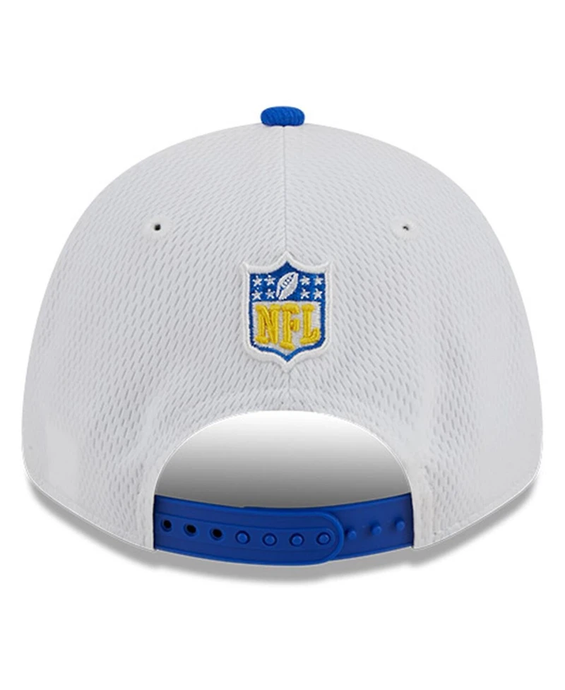 Men's New Era White, Royal Los Angeles Rams 2023 Sideline 9FORTY Adjustable Hat