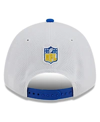 Men's New Era White, Royal Los Angeles Rams 2023 Sideline 9FORTY Adjustable Hat