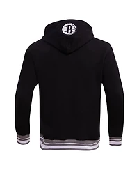 Men's Pro Standard Black Brooklyn Nets Script Tail Pullover Hoodie