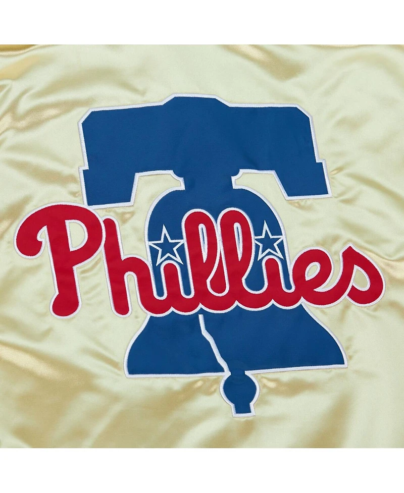 Men's Mitchell & Ness Gold Philadelphia Phillies Og 2.0 Lightweight Satin Full-Zip Jacket