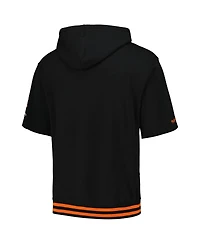 Men's Mitchell & Ness Black Cincinnati Bengals Pre-Game Short Sleeve Pullover Hoodie