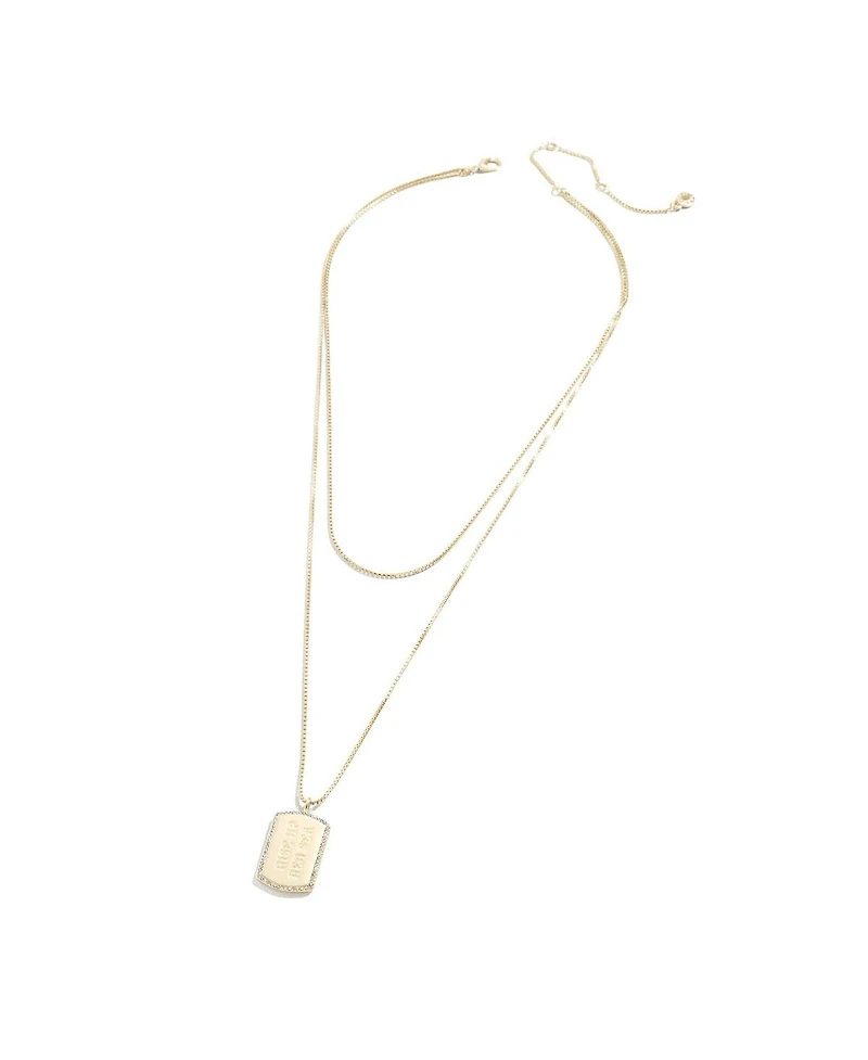 Women's Wear by Erin Andrews x Baublebar Arizona Cardinals Gold Dog Tag Necklace