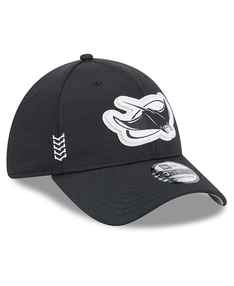 Men's New Era Black Tampa Bay Rays 2024 Clubhouse 39THIRTY Flex Fit Hat