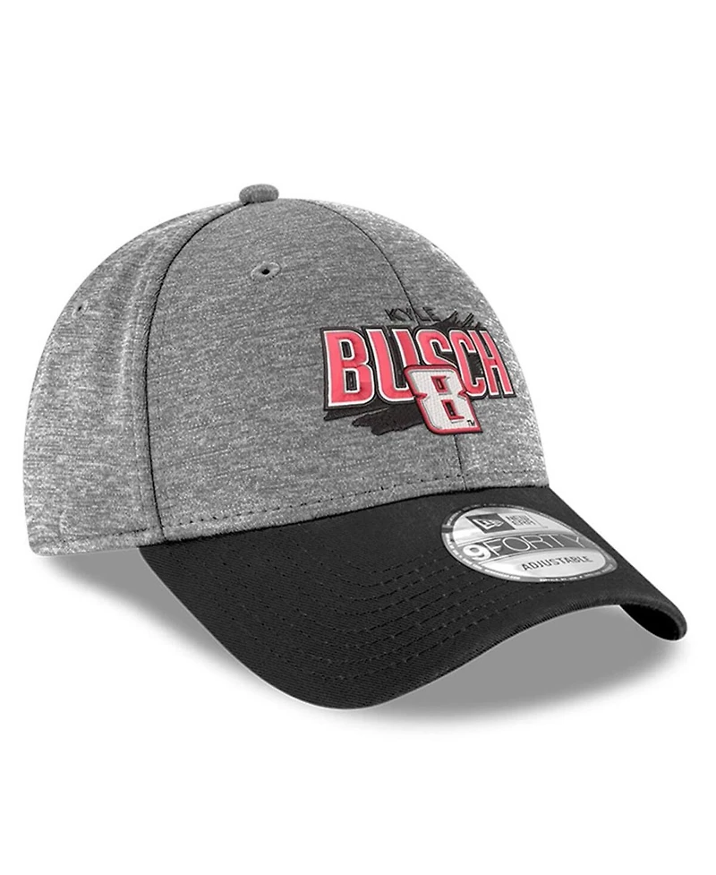 Men's New Era Gray, Black Kyle Busch 9FORTY Splash Adjustable Hat