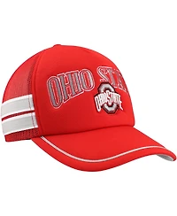 Men's '47 Brand Scarlet Ohio State Buckeyes Sideband Trucker Adjustable Hat