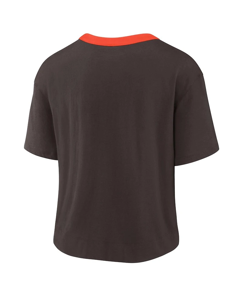 Women's Nike Brown Cleveland Browns High Hip Fashion Cropped Top