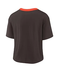Women's Nike Brown Cleveland Browns High Hip Fashion Cropped Top