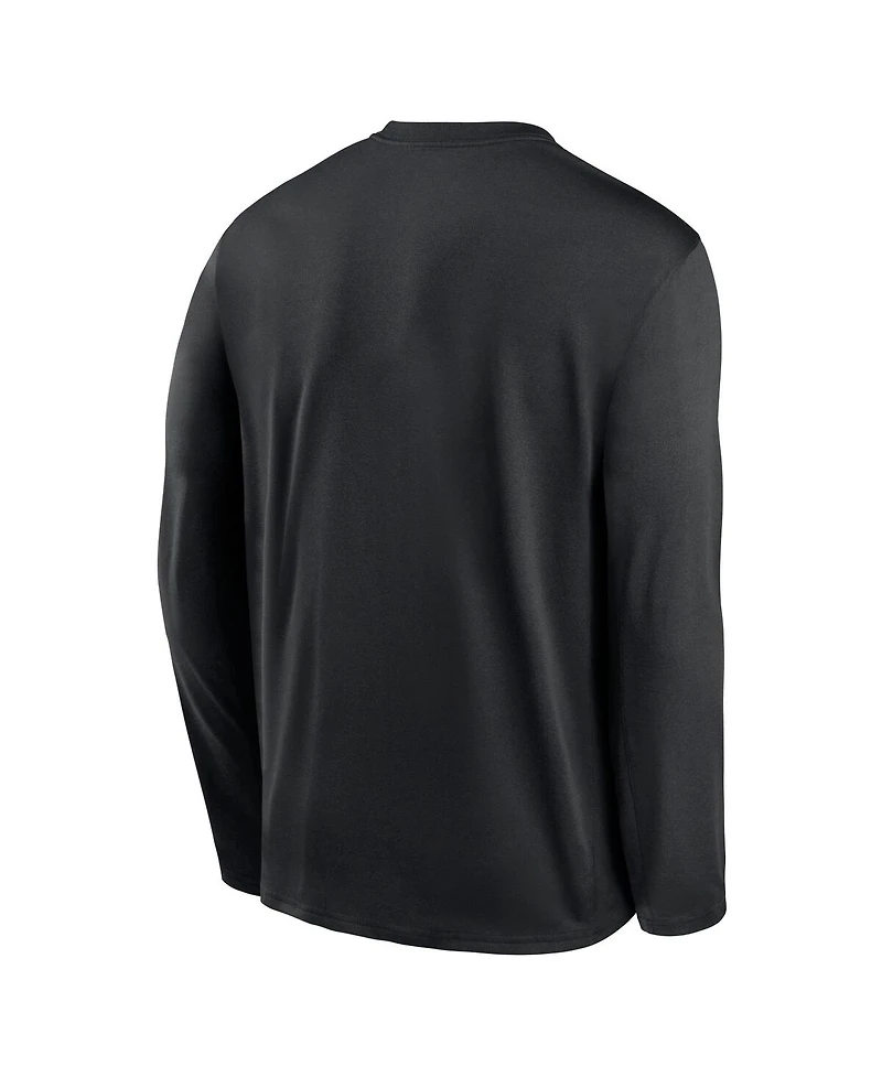 Men's Nike Black Chicago White Sox Authentic Collection Team Logo Legend Performance Long Sleeve T-shirt