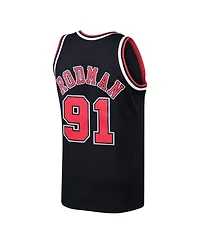 Men's Mitchell & Ness Dennis Rodman Black Chicago Bulls 1997/98 Hardwood Classics Swingman Jersey