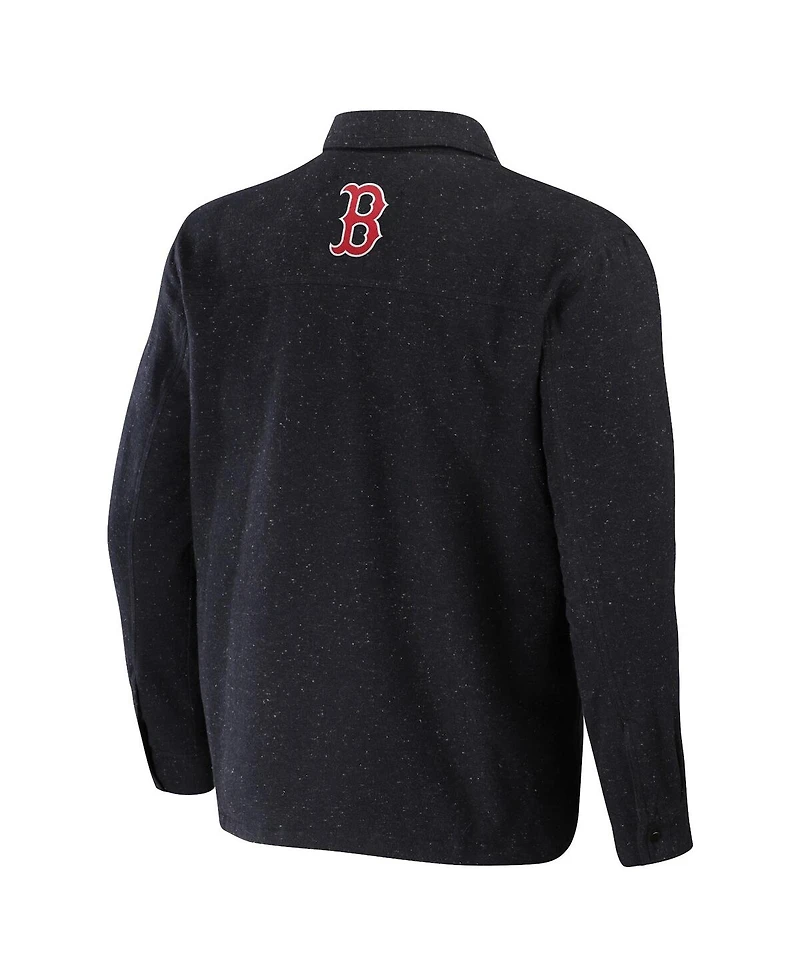 Men's Darius Rucker Collection by Fanatics Black Boston Red Sox Ringstop Full-Snap Shacket