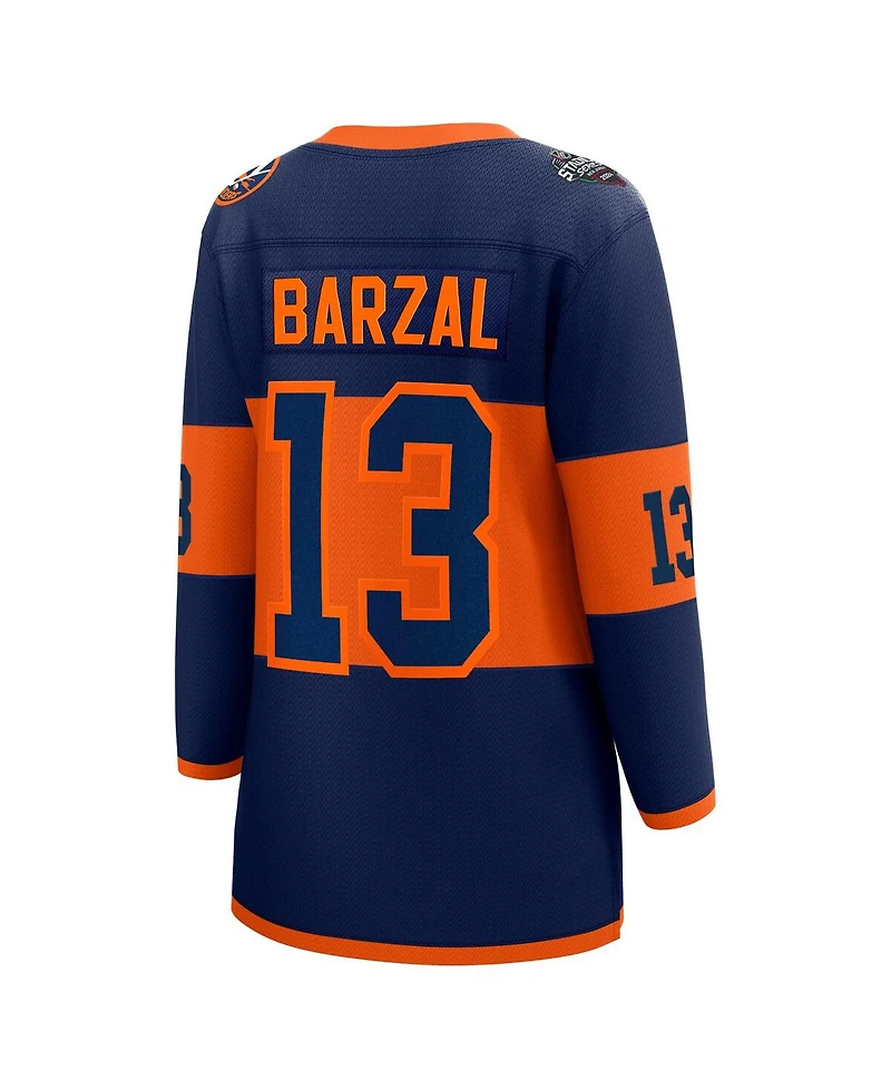 Women's Fanatics Mathew Barzal Navy New York Islanders 2024 Nhl Stadium Series Breakaway Player Jersey