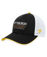 Men's Fanatics Black Pittsburgh Penguins Authentic Pro Alternate Jersey Trucker Adjustable Hat