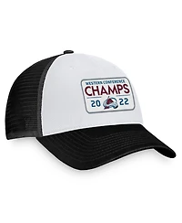 Men's Fanatics Black Colorado Avalanche 2022 Western Conference Champions Locker Room Trucker Adjustable Hat