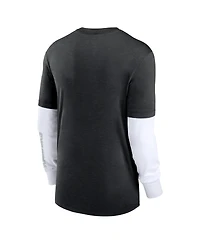 Men's Nike Heather Black Las Vegas Raiders Slub Fashion Long Sleeve T-shirt