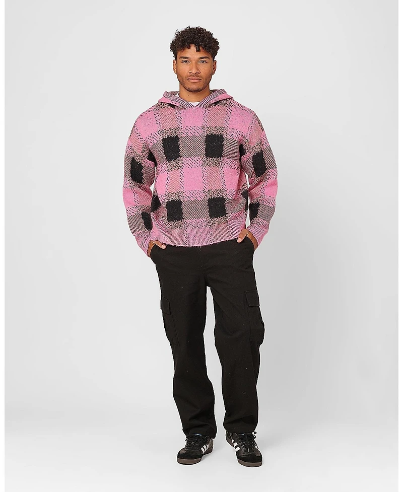 Xxiii Men's Dalas Plaid Sweater Hoodie