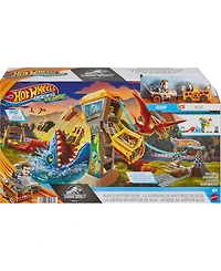 RacerVerse Jurassic World Blue's Raptor Rush Track Set with 2 Toy Die-Cast Vehicles