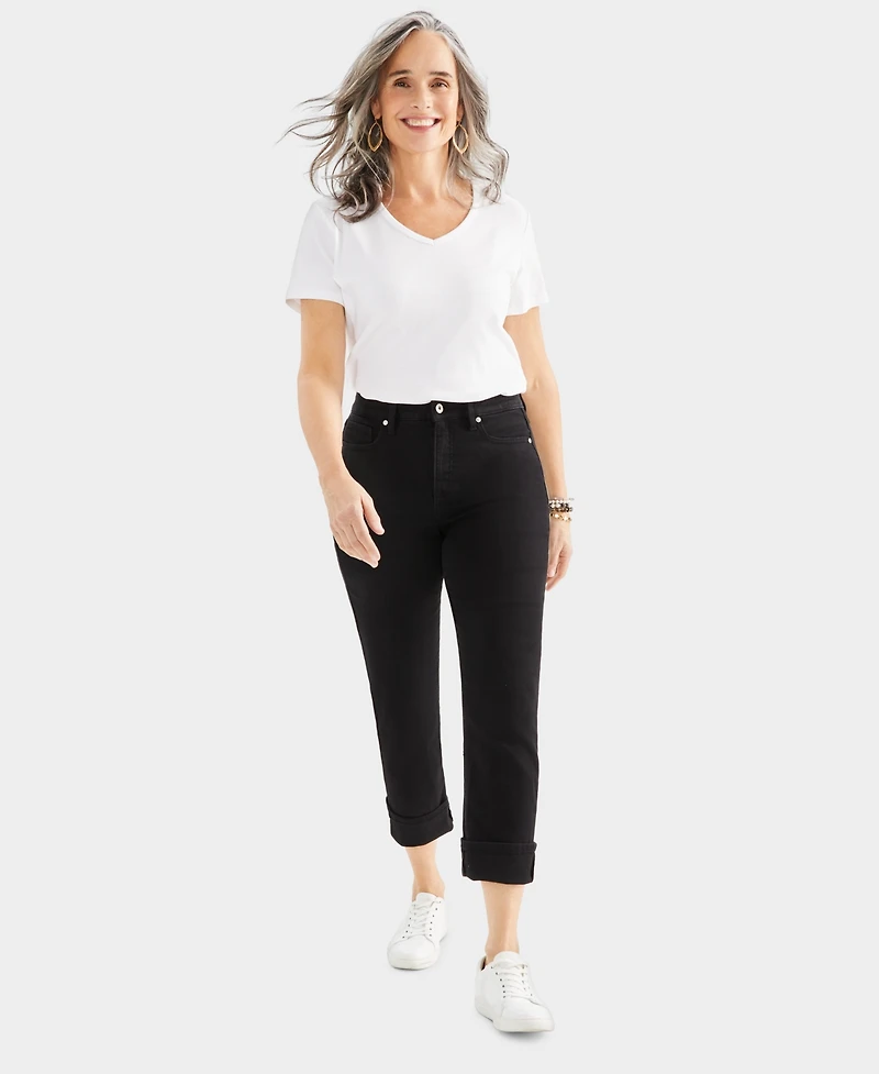 Style & Co Women's High-Rise Cuffed Capri Jeans, Exclusively at Macy's