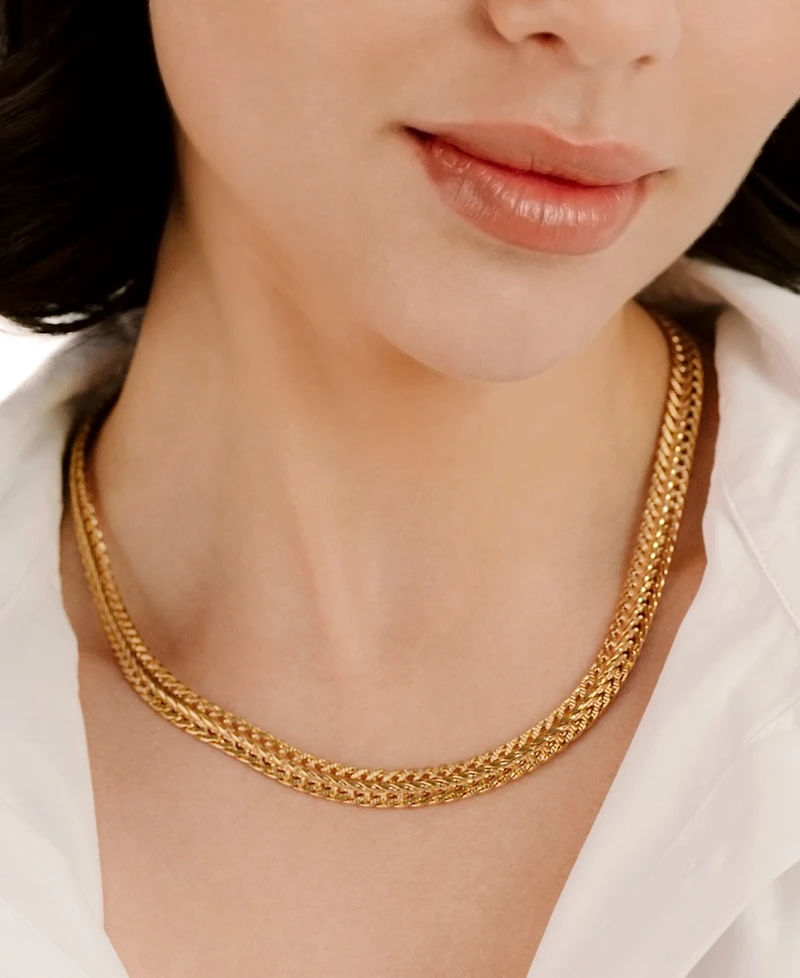 Ettika Woven 18k Gold Plated Chain Necklace