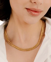 Ettika Woven 18k Gold Plated Chain Necklace