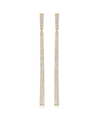 Ettika Straight Drop 18k Gold Plated Crystal Dangle Earrings