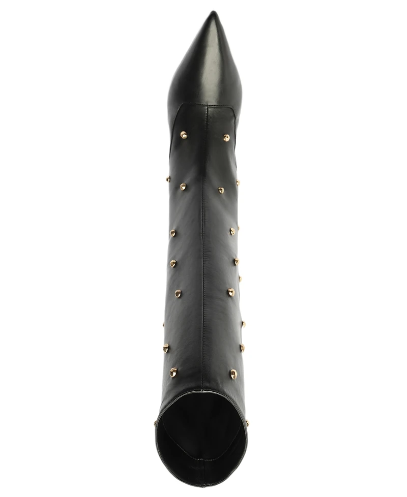 Arezzo Women's The Campaign Low Stiletto Calf Leather Boots