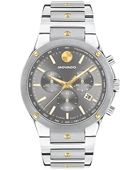 Movado Men's Se Swiss Quartz Chrono Stainless Steel Two-Tone Yellow Pvd Watch 42mm