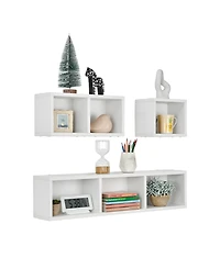 Danya B Bauhaus Floating Geometric Cubby Wall Shelves