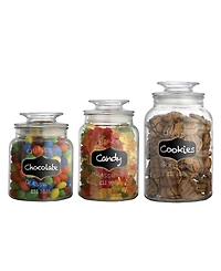 Style Setter Chalkboard Glass Canister, Set of 3