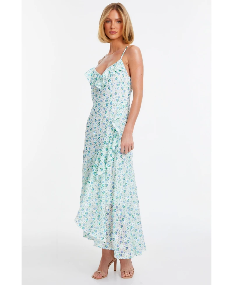 Quiz Women's Chiffon Jacquard Strappy Maxi Dress