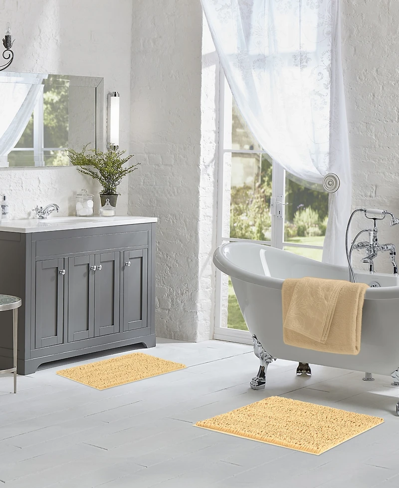 Laura Ashley Astor Chenille 2-Pc. Bath Mat Set