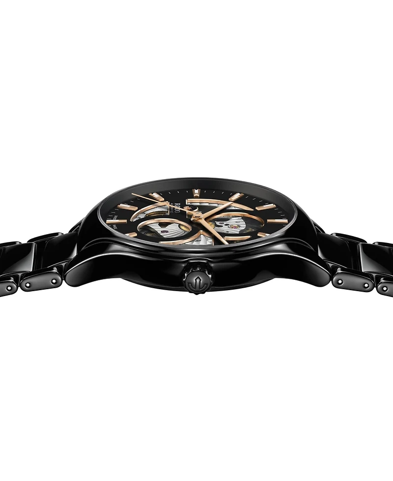 Rado Unisex Swiss Automatic True Black High-Tech Ceramic Bracelet Watch 40mm