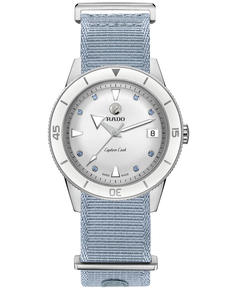 Rado Women's Swiss Automatic Captain Cook Stainless Steel Bracelet Watch 37mm Gift Set
