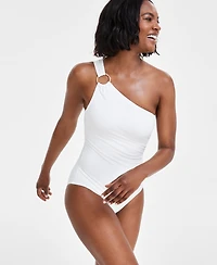 Michael Kors Embellished One-Shoulder Underwire One-Piece Swimsuit