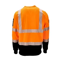 RefrigiWear Men's HiVis Crewneck Sweatshirt with Reflective Tape - High Visibility Safety Pullover