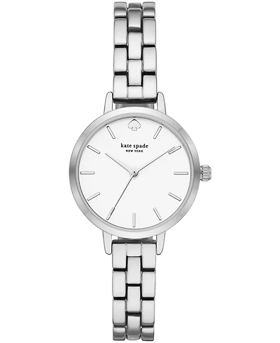 kate spade new york Women's Metro Three-Hand Silver-Tone Stainless Steel Watch 30mm, KSW9001
