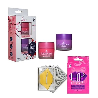 Pursonic Lip Care Luxe Duo: Hydrating Lip Masks (Pack of 6) & Lip Sleeping Mask 2 Pack