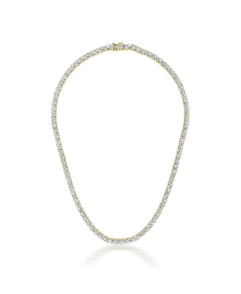Sterling Silver Cubic Zirconia 3MM Tennis Necklace