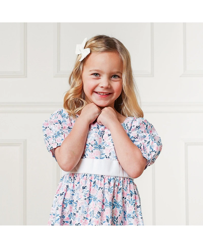 Hope & Henry Girls' Short Sleeve Puff Party Dress