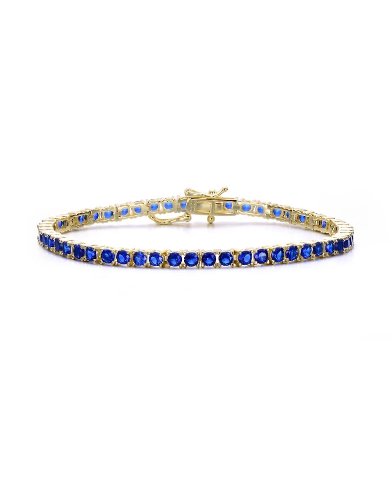 Rachel Glauber Classic Colored 3mm Cubic Zirconia Tennis Bracelet