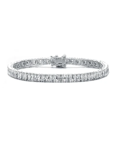 White Gold Plated with Clear Cubic Zirconias Tennis Bracelet