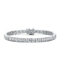 White Gold Plated with Clear Cubic Zirconias Tennis Bracelet